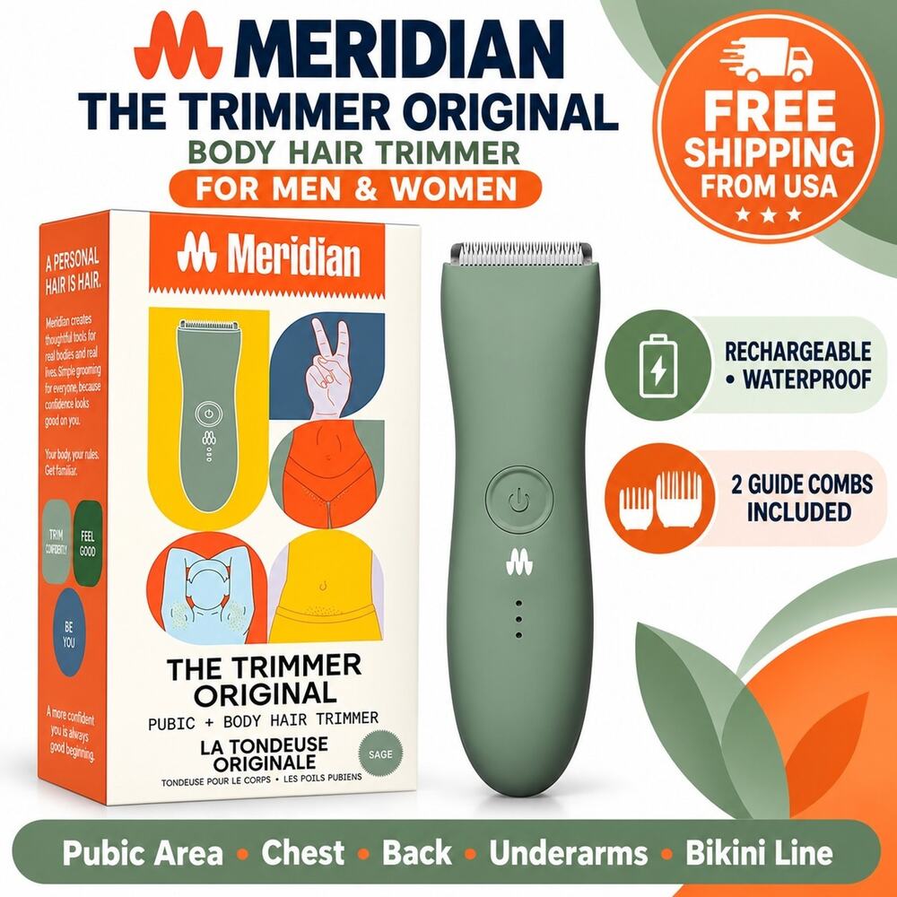 MERIDIAN The Trimmer Original - Body Hair Trimmer for Men, Electric Shaver NEW